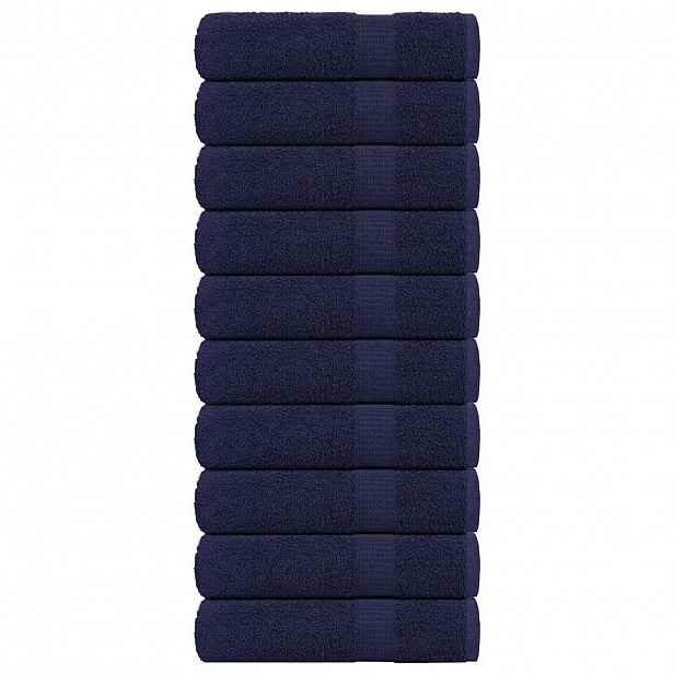 vidaXL Ručníky FROGN 10 ks tmavě modré 100x150 cm 360 g/m²