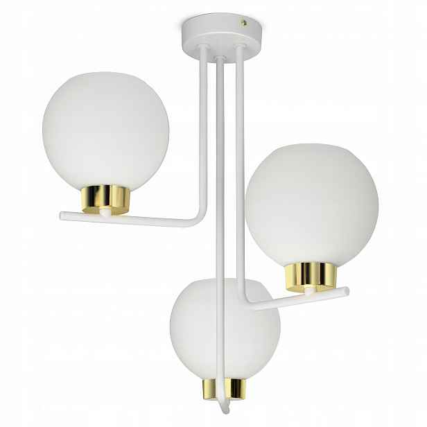 Závěsná stropní lampa Lustr Bílá Skleněné koule Bílé sklo C3 Led E27