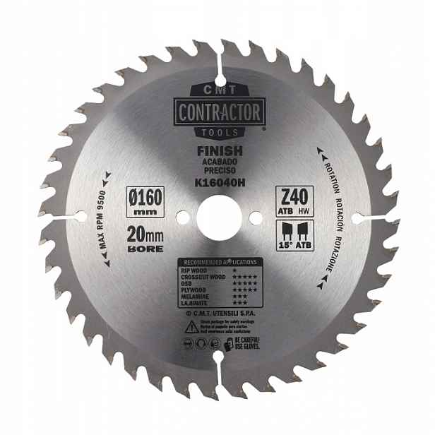 Cmt K16040H Pila D=160 K=2,2/1,4 F=20 Z=40 Atb
