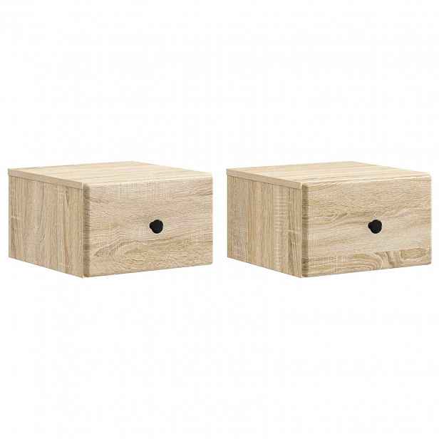 vidaXL Nástěnný noční stolek 2 ks Dub sonoma 34,5 x 33 x 20 cm