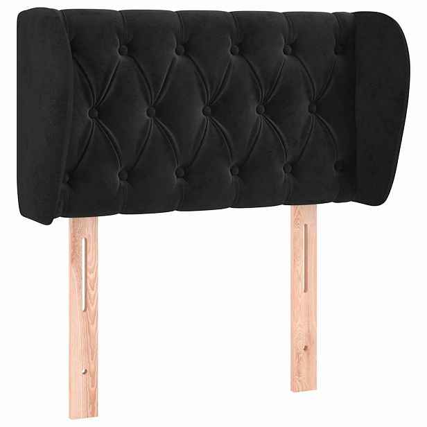 vidaXL Čelo postele typu ušák černé 83x23x78/88 cm samet