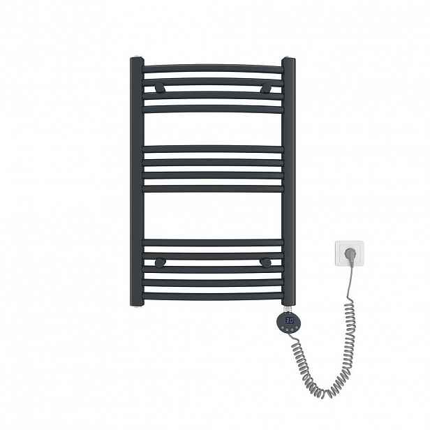 EMKE RADIÁTOR Elektrický zakřivený na ručníky, antracit, 75/50 cm