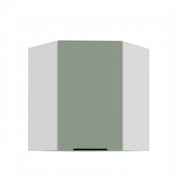 Horní rohová skříňka LUNARA 1 - 60x60 cm, zelená / bílá