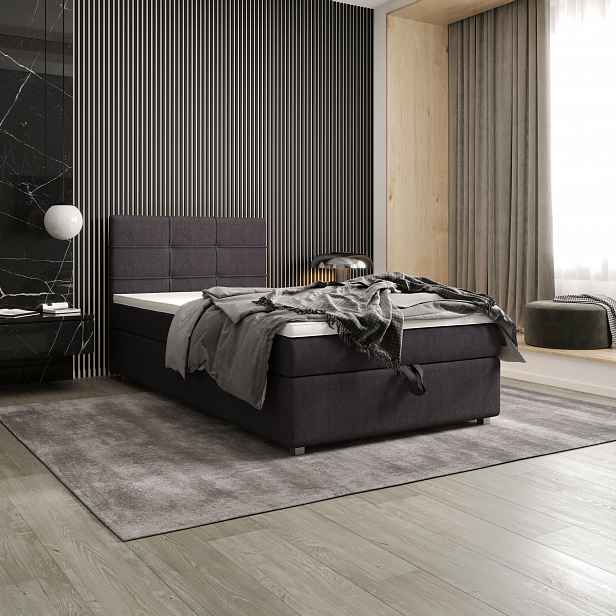 Jednolůžková postel 100x200 STIG 7 s úložným prostorem - tmavě šedá