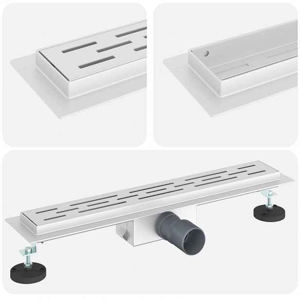 vidaXL Sprchový odtok s designem linie Stříbrná 60 cm