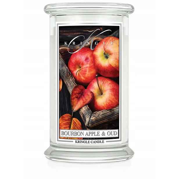 Bourbon Apple & Oud – Kringle Candle – velká svíčka se dvěma knoty (624 g)