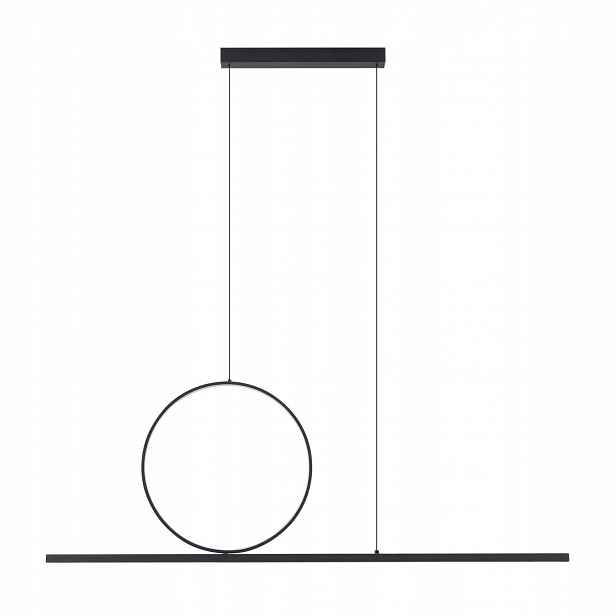 Černá závěsná lampa Lineo Led je moderní nad jídelní stůl Nowodvorski