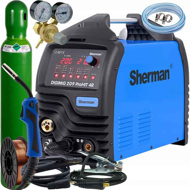 Synergická svářečka Sherman Digimig 209 ProHIT 4R Mig Tig Mma SET4