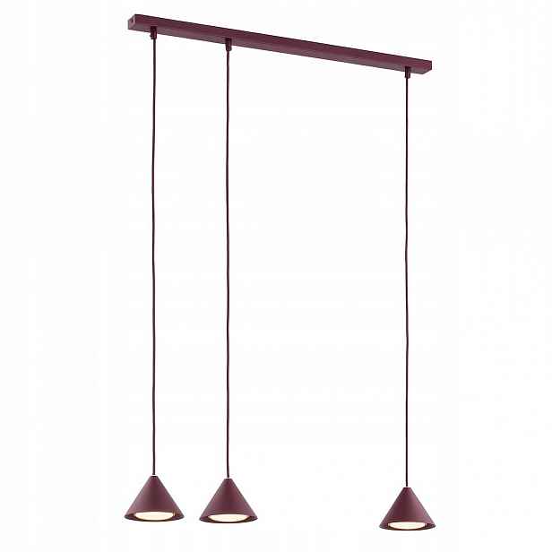 Závěsná lampa Elit 3 Burgundy, 3-bodová, GX53, 100 cm