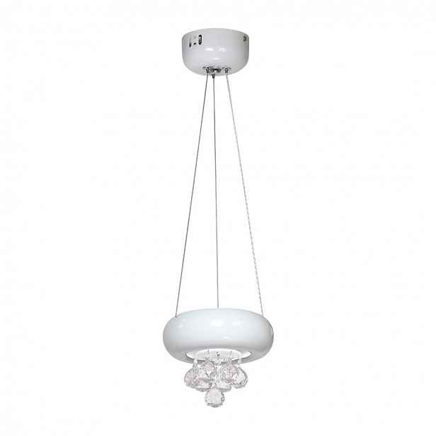 Bílá závěsná Led lampa s krystaly 6W 4000K Bianco ML861 Eko-light