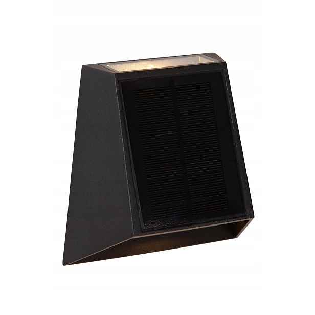 Lucide Luton solární venkovní nástěnné svítidlo Led 1W IP65, černá, Pir