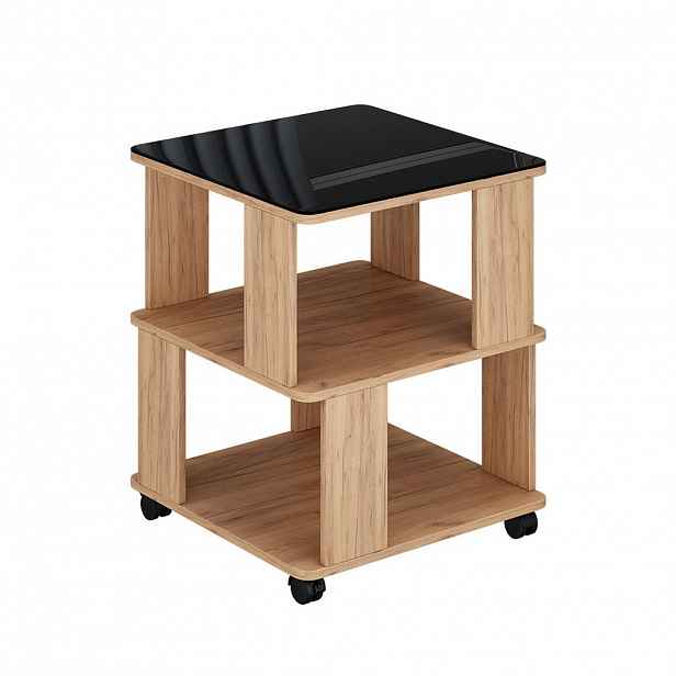 Vicco KONFERENČNÍ STOLEK Velito Dub Goldkraft/černá 50 x 50 cm