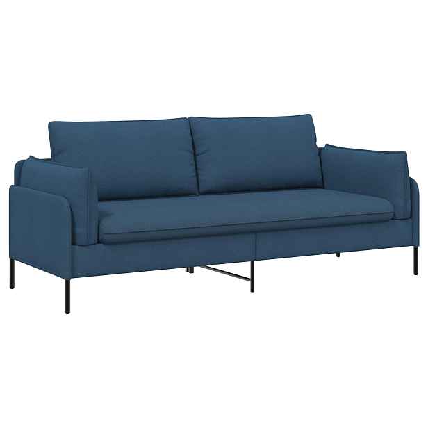 vidaXL 3-místné sofa Modrá 222 x 81 x 89 cm Textil