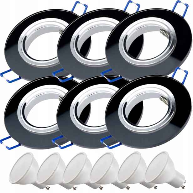 6 x Skleněná Stropní Lampa Zapuštěná Do Stropu Křišťál Led Žárovky 10W