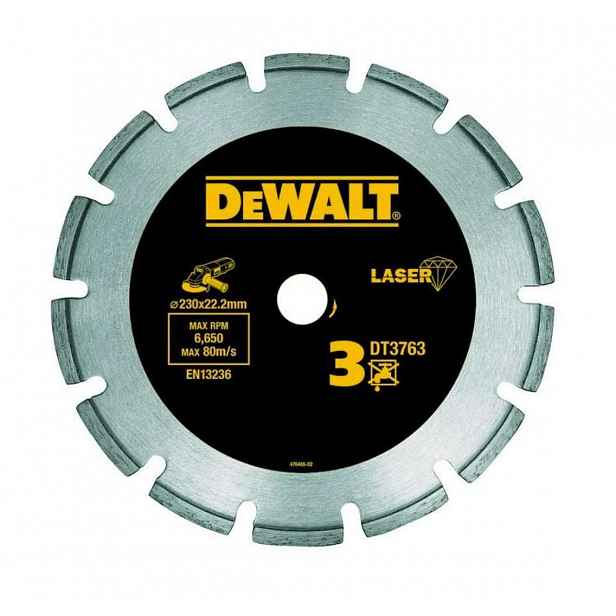 DeWALT - Diamantový řezný kotouč pro tvrdé materiály 230x22,23 mm DT3763