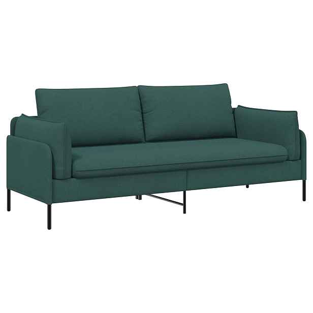 vidaXL 3-místné sofa Tmavě zelená 222 x 81 x 89 cm Textil