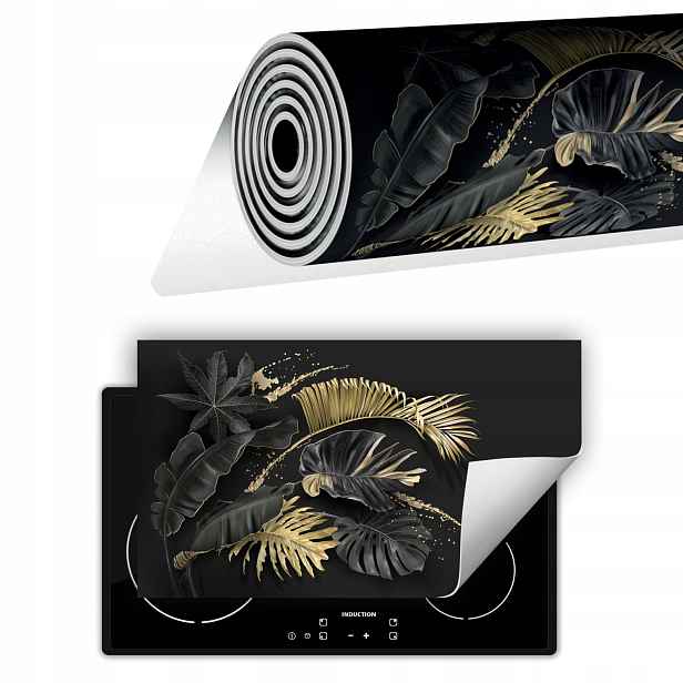 Vinylová Krytka Na Sporák 90x52 Květiny Šedá