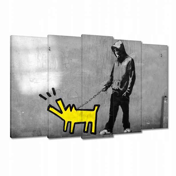 Obrazy 150x95 Žlutý pejsek Banksy Lol