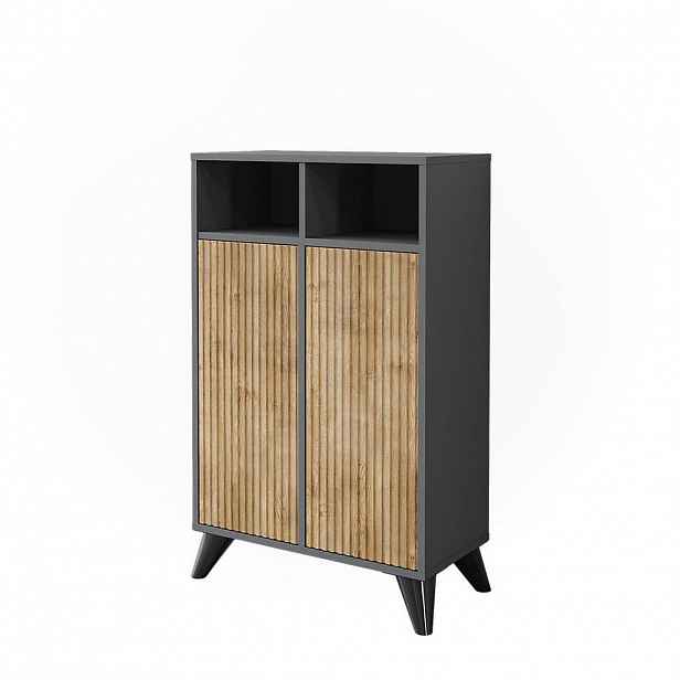 Vicco MIDI SKŘÍŇKA Leano Antracit/horský dub 60 x 97 cm se 2 dveřmi