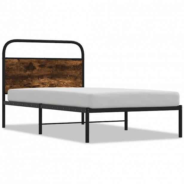 vidaXL Rám postele bez matrace 90x190 cm kouřový dub kompozitní dřevo