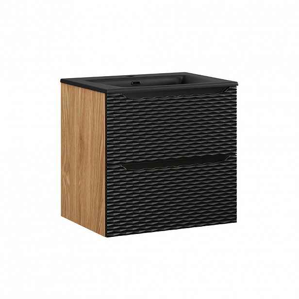 Petits-meubles UMYVADLO 60cm Elora Černá a dřevěná