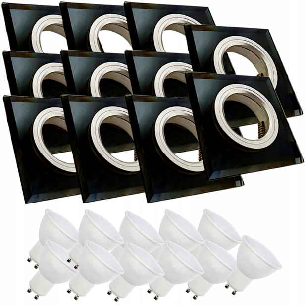 11 x Skleněná Stropní Lampa Zapuštěná Do Stropu Křišťál 10W Led Žárovky