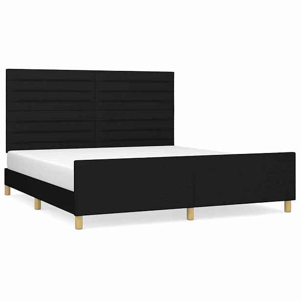 vidaXL Rám postele bez matrace černý 180 x 200 cm textil