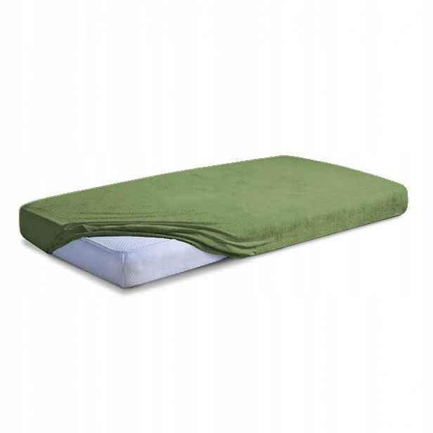 Froté prostěradlo s gumou 180x200 trávově zelené 35 Premium