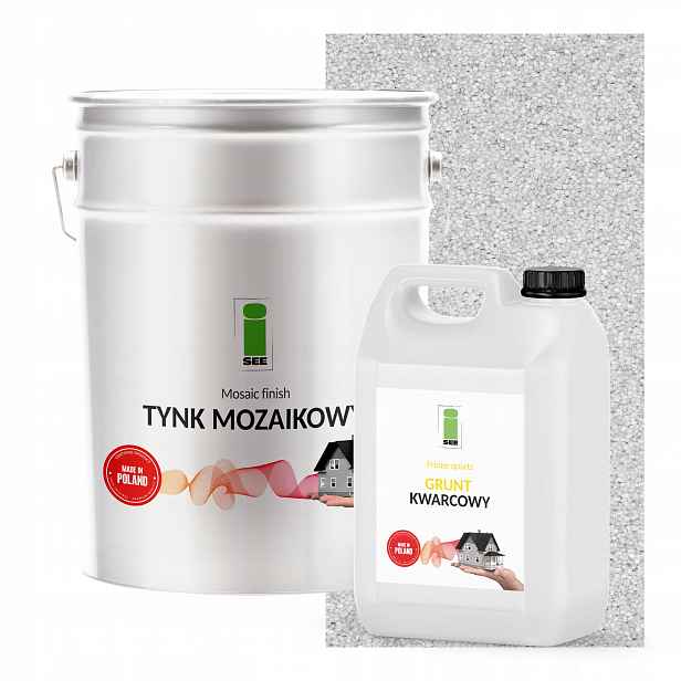 Mozaiková Omítka Bílá Marmolit 100 kg Půda 7,5 kg Set na 25 m2