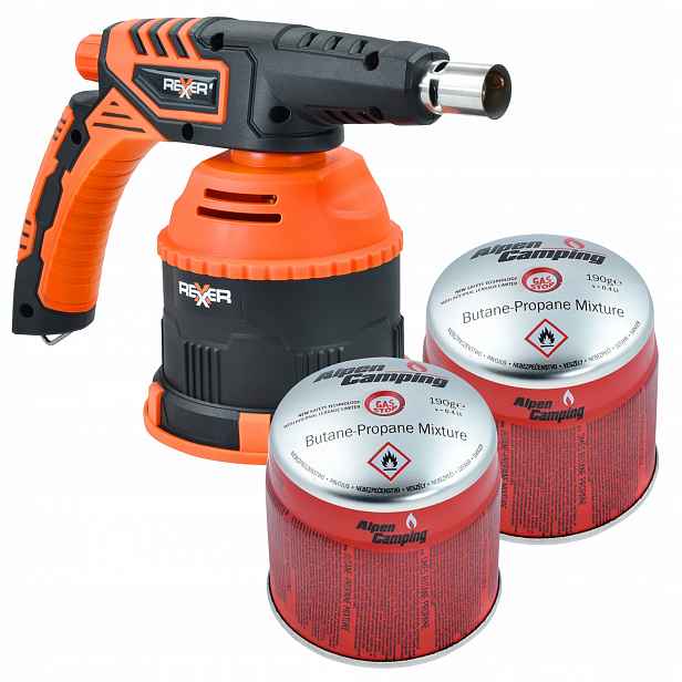 Profesionální Plynový Hořák Piezo 2x Kartuše Pájecí Lampa Lutlampa