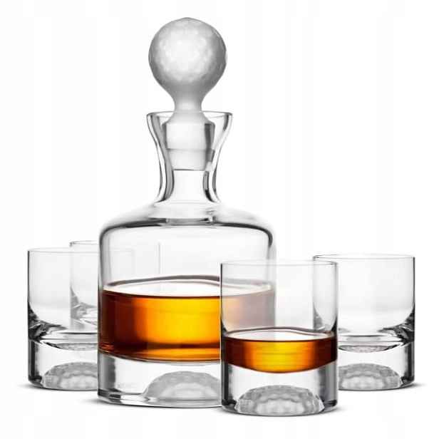 Exkluzivní sada na whisky Krosno Handmade s golfovým motivem 4+1