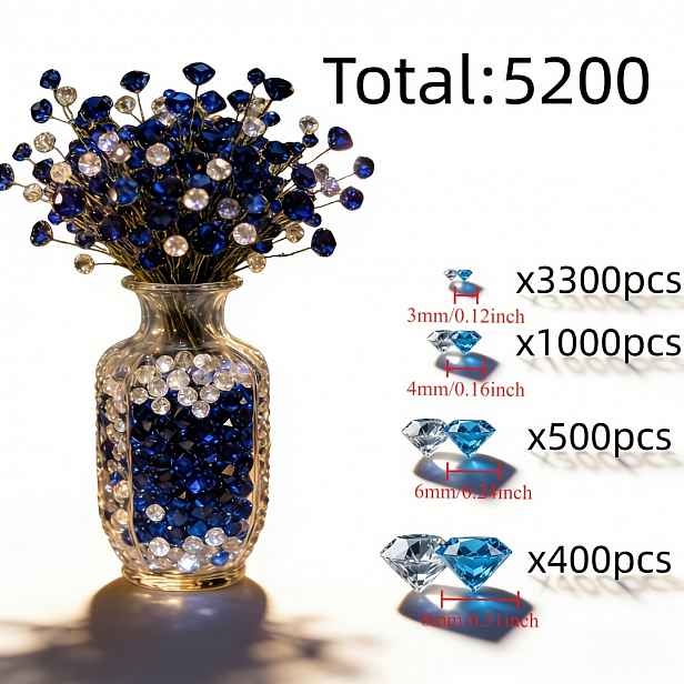 TEMU 5200 ks akrylátových imitací diamantů, stolní rozptyly, dekorace do obývacího pokoje, svatební dekorace, svatby, dárky na rozlučku se svobodou,