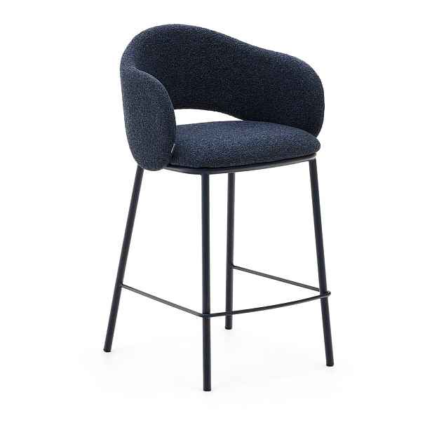 Tmavě modrá barová židle (výška sedáku 65 cm) Maina – Kave Home