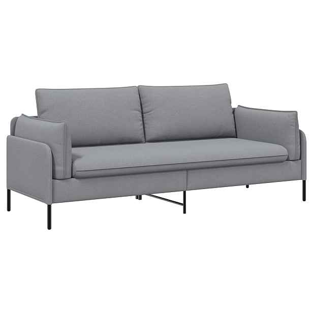 vidaXL 3-místné sofa Světle šedá 222 x 81 x 89 cm Textil