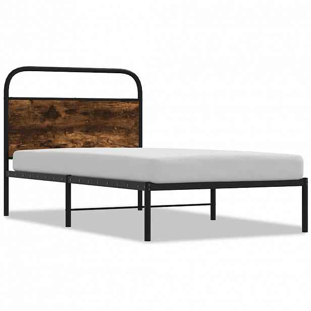 vidaXL Rám postele bez matrace 107x203 cm kouřový dub kompozitní dřevo
