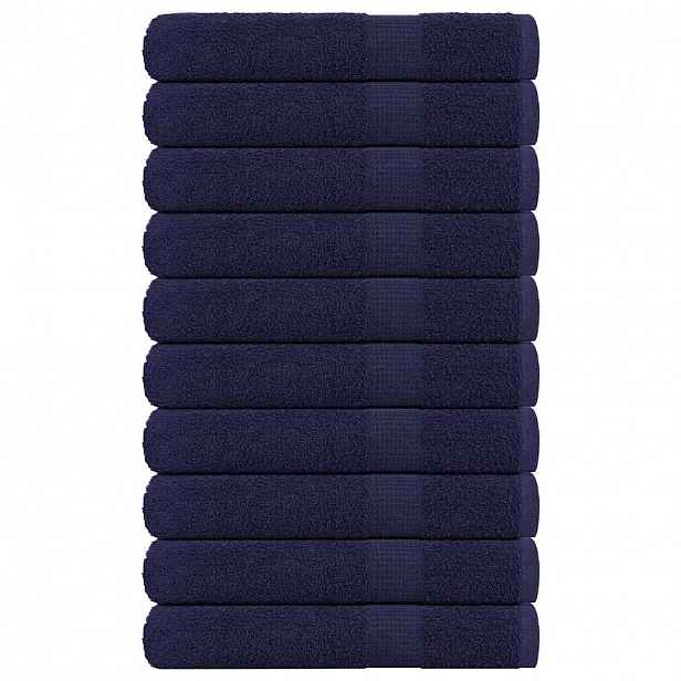 vidaXL Ručníky FROGN 10 ks tmavě modré 100x200 cm 360 g/m²