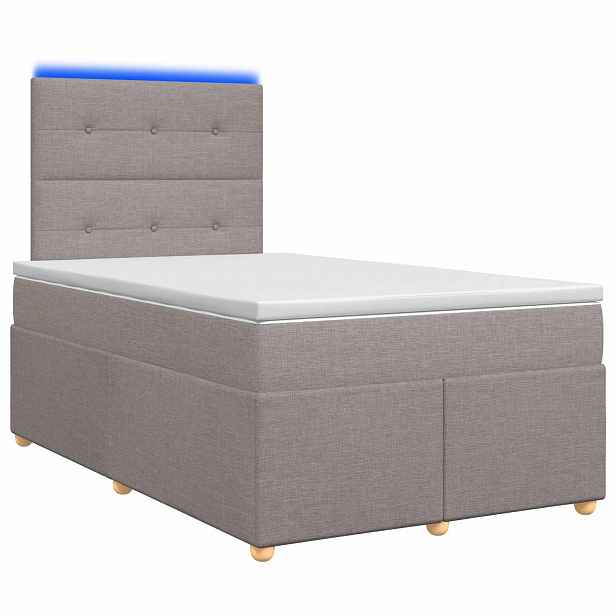 vidaXL Postel boxspring s matrací s čelo Taupe 120 x 200 cm Textil