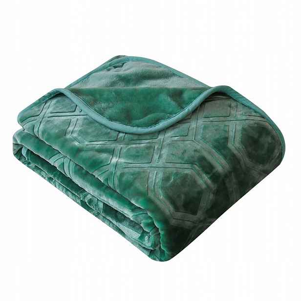 Akrylová deka 160x200 zelená lahvová