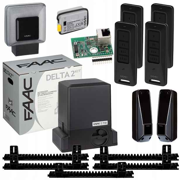 Faac DELTA2+ Smart WiFi Xwbl+ Lampa+ Lišta+ Pilot 4ks pohon brány