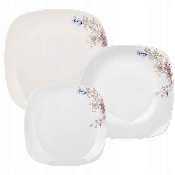 Jídelní Servis 18 ks Sada porcelánových talířů pro 6 osob Bella Fiore