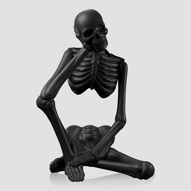 Kostra Myslitel Halloween Figurka Dekorace Na Poličku Stůl Soška