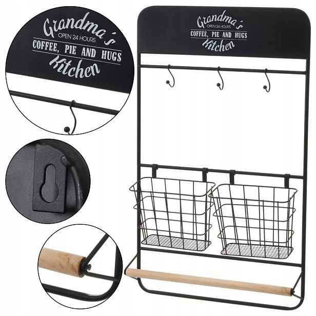 Nástěnný Retro Kuchyňský Organizér Na Papírové Ručníky A Koření
