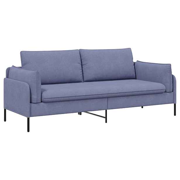 vidaXL 3-místné sofa Modrá džínovina 222 x 81 x 89 cm Textil