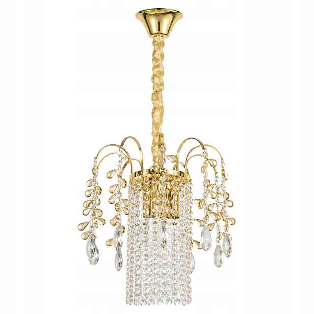 Závěsná lampa Zlatá Křišťálová Elegantní Osvětlení 3x E14 27 cm Toolight