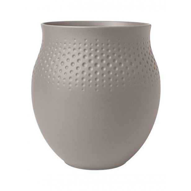 Villeroy & Boch Collier Taupe porcelánová váza Perle, 18 cm