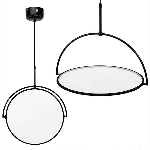 Závěsné stropní svítidlo Led lustr ring černá 50 cm