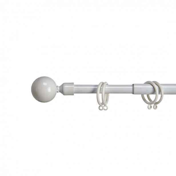 Bílá kovová garnýž VALANCE GLOBE 120-210 cm