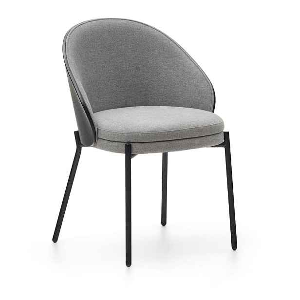 Černé/šedé čalouněné jídelní křeslo Eamy – Kave Home