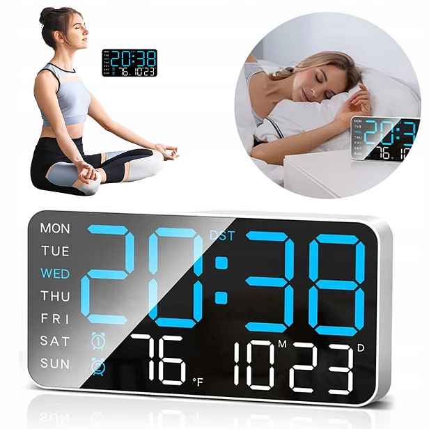 Led Hodiny S Budíkem, Dálkovým Ovládáním A Napájením Přes Usb/baterie, Viditelné Z Dálky