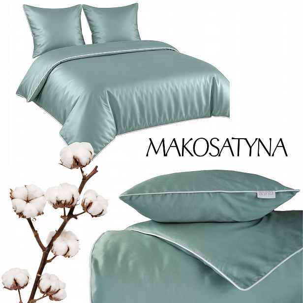 Povlečení Pure z bavlněného makosatinu 160x200 Mátová Premium